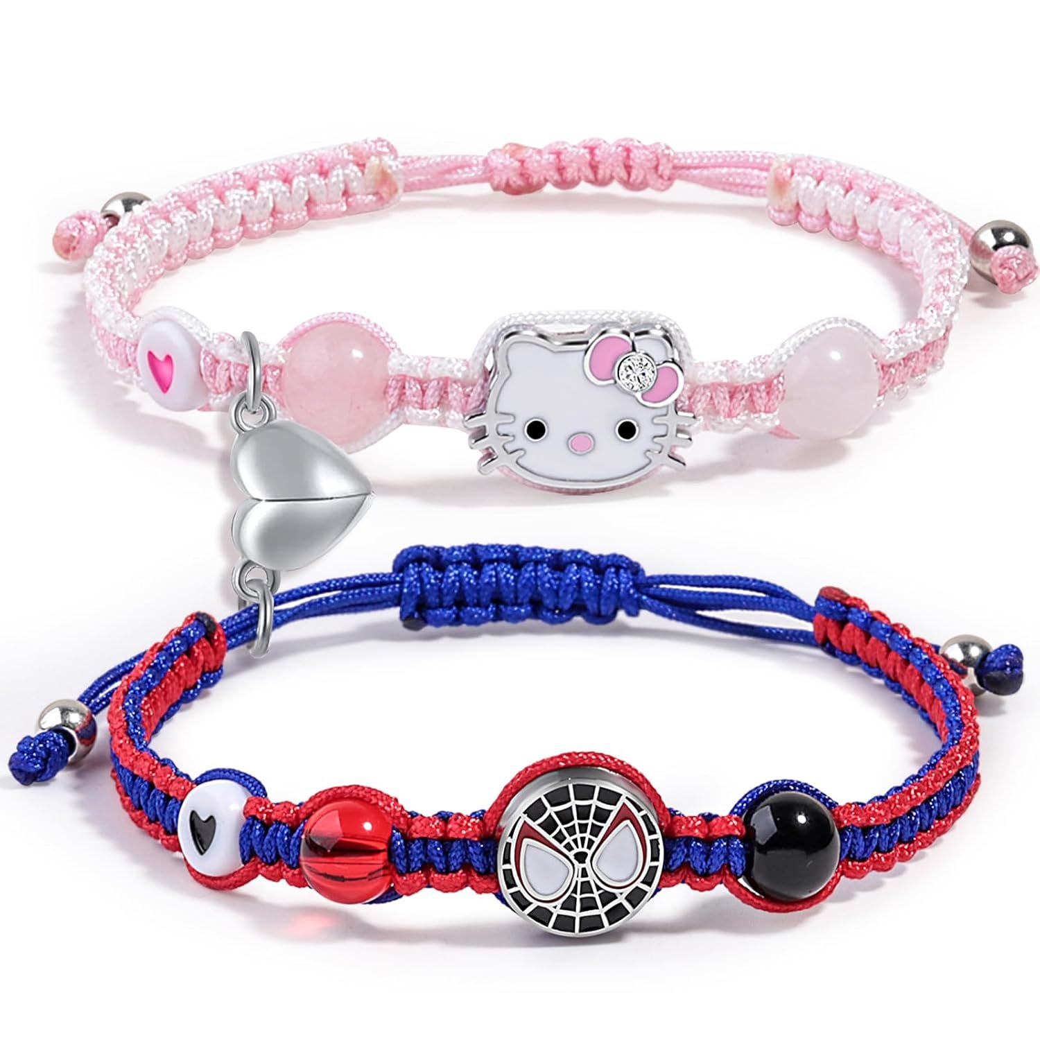 Couples-Matching Bracelets,Bat-Spider-kitty Bracelets Set, Valentine's Day Birthday Jewelry Gifts for Gf and Bf Soulmate, Matching Gifts for Husband&Wife
