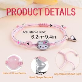 Couples/Matching Bracelets,Spider-Man&Hello Kitty Magnetic Bracelets Set, Jewelry Gifts for Gf and Bf Soulmate, Matching Gifts for Husband&Wife