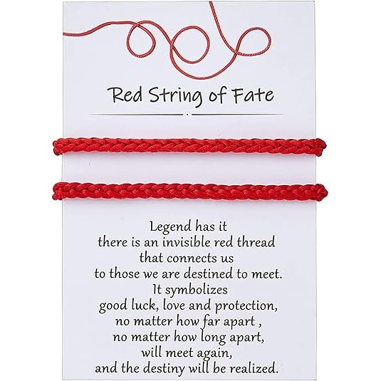 Matching Bracelets for Couples Him Boyfriend, Red String of Fate Long Distance Relationship Gift Ideas for Girlfriend Her