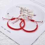 Matching Bracelets for Couples Him Boyfriend, Red String of Fate Long Distance Relationship Gift Ideas for Girlfriend Her