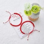 Matching Bracelets for Couples Him Boyfriend, Red String of Fate Long Distance Relationship Gift Ideas for Girlfriend Her