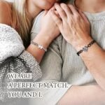 Matching Bracelets for Couples: Long Distance Relationship Gifts Puzzle Heart Stainless Steel Bracelets for Women Men His Hers Bracelets Set for Bf gf Husband Wife Anniversary Promise Gift