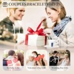 Matching Bracelets for Couples: Long Distance Relationship Gifts Puzzle Heart Stainless Steel Bracelets for Women Men His Hers Bracelets Set for Bf gf Husband Wife Anniversary Promise Gift