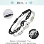 Matching Yin Yang Adjustable Cord Bracelet for Boyfriend Girlfriend Valentines Gift